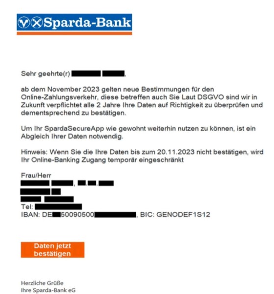 Beispiel Mail Phishing